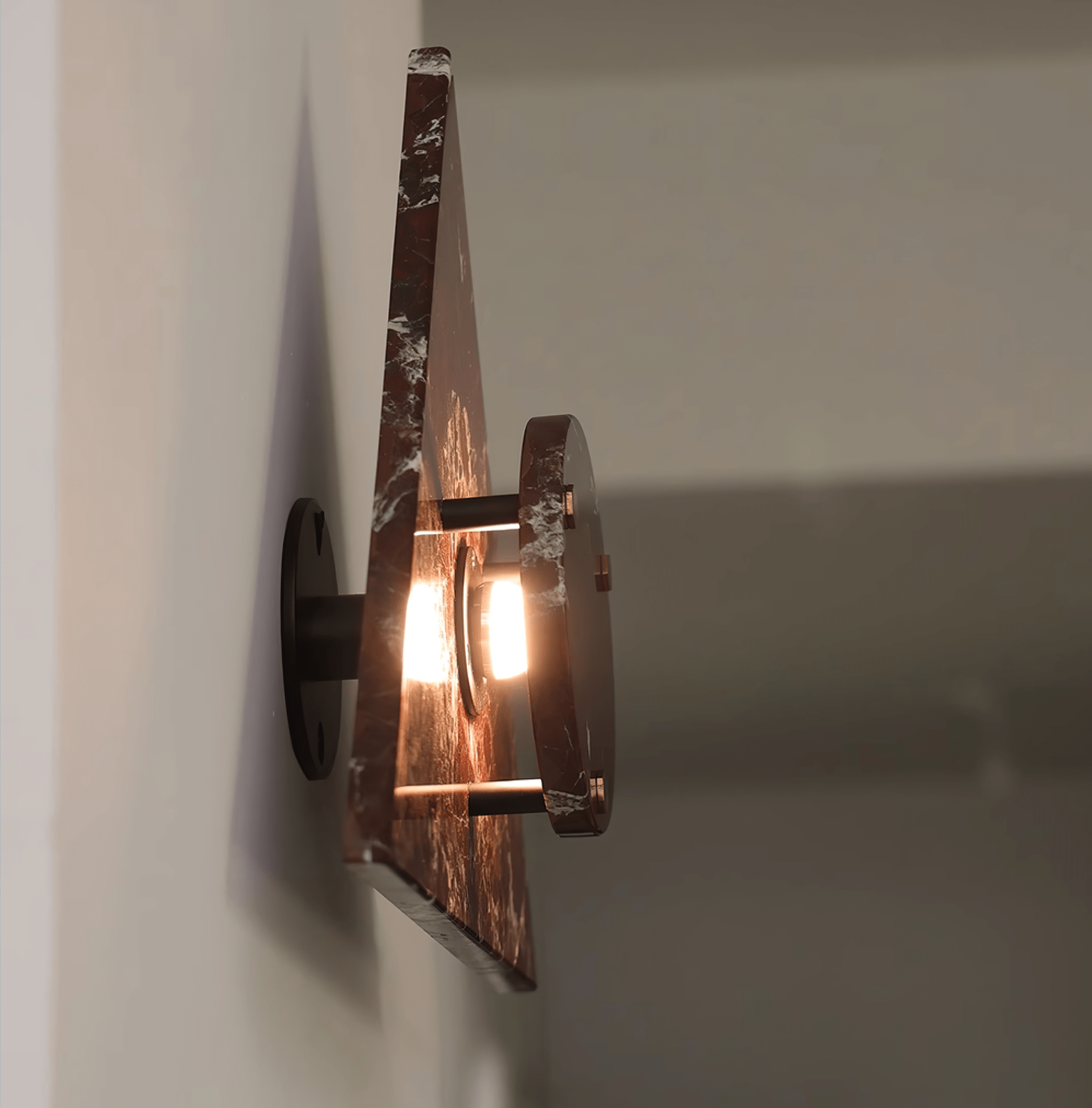 Pyramid Rustic Marble Wall Light-Neutral Decor