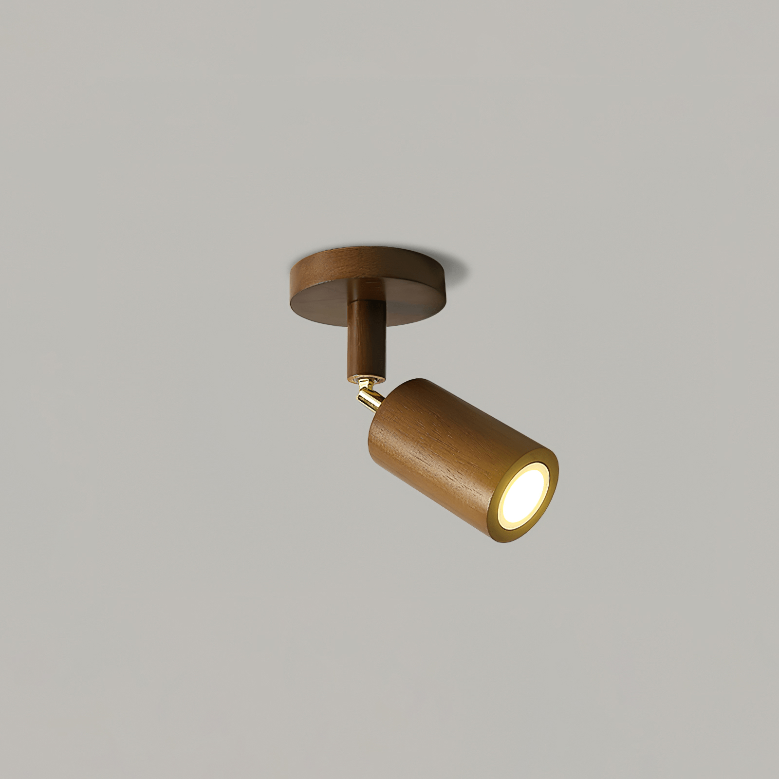 Solara Ceiling Lamp Natural Wood Beam with Spotlight-Neutral Decor