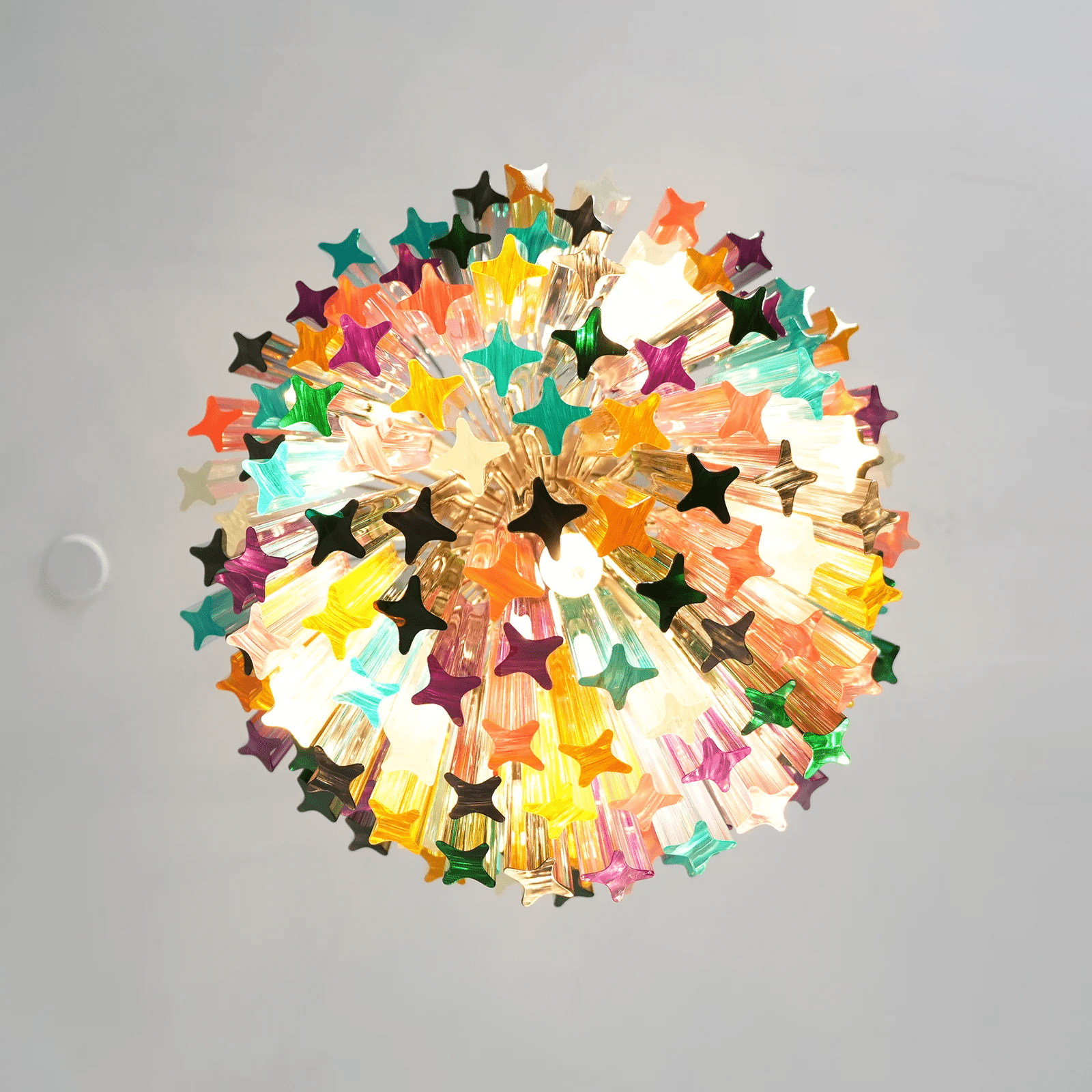 Aurora Chandelier Murano Glass Colorful Prism-Neutral Decor