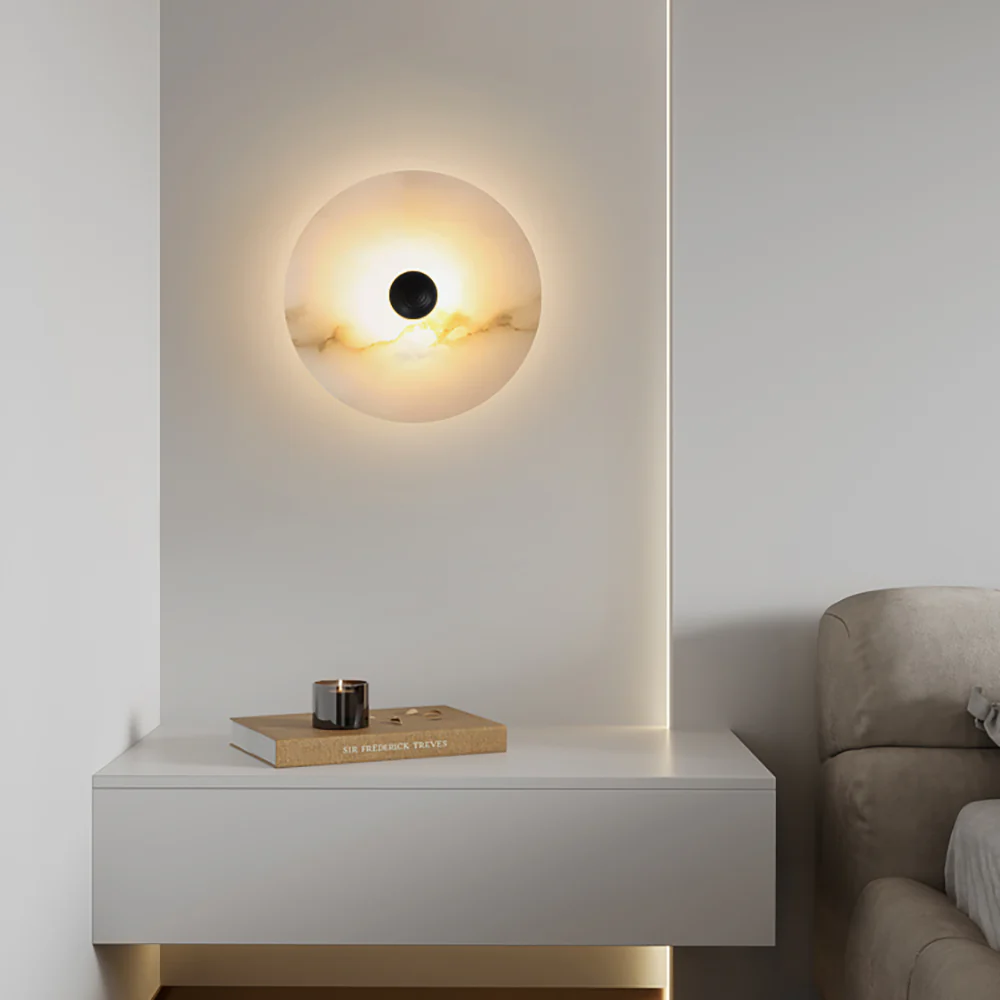 Selene Minimalist Alabaster Ceiling Light-Neutral Decor