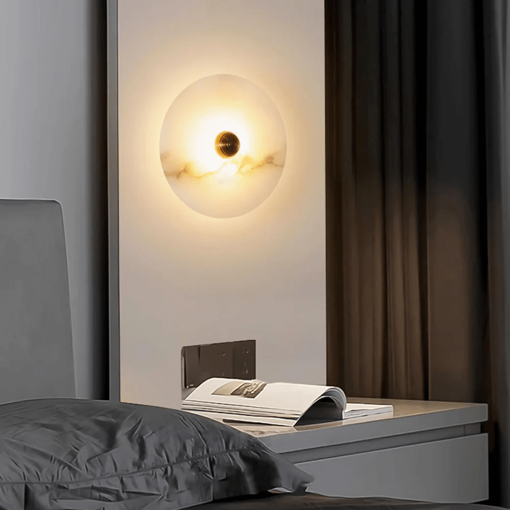Selene Minimalist Alabaster Ceiling Light-Neutral Decor