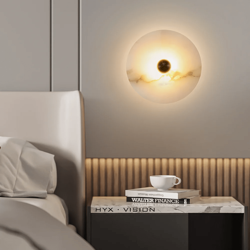 Selene Minimalist Alabaster Ceiling Light-Neutral Decor