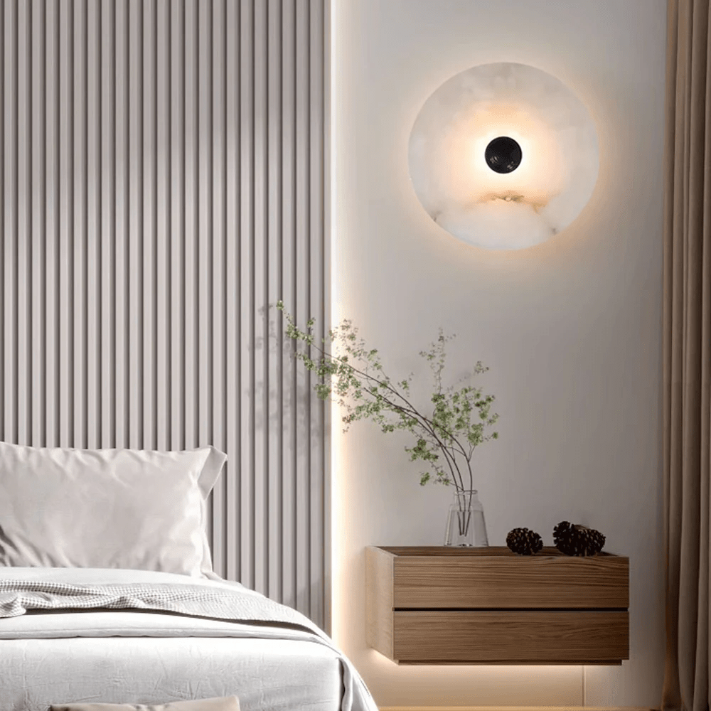 Selene Minimalist Alabaster Ceiling Light-Neutral Decor