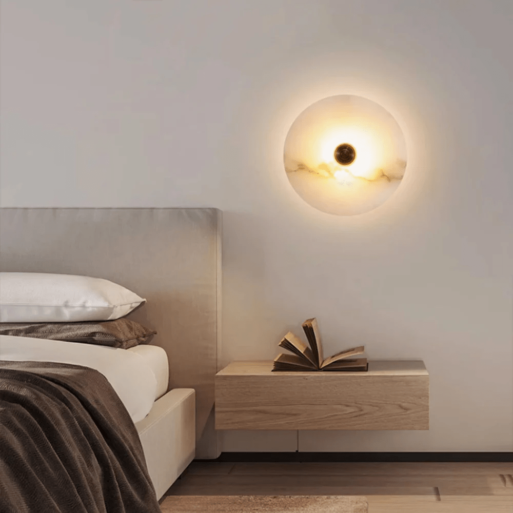 Selene Minimalist Alabaster Ceiling Light-Neutral Decor