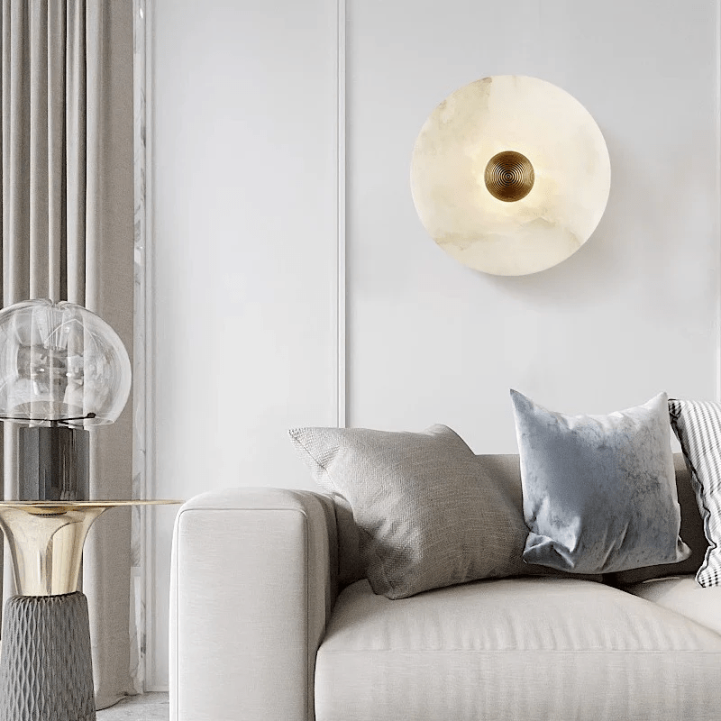 Selene Minimalist Alabaster Ceiling Light-Neutral Decor