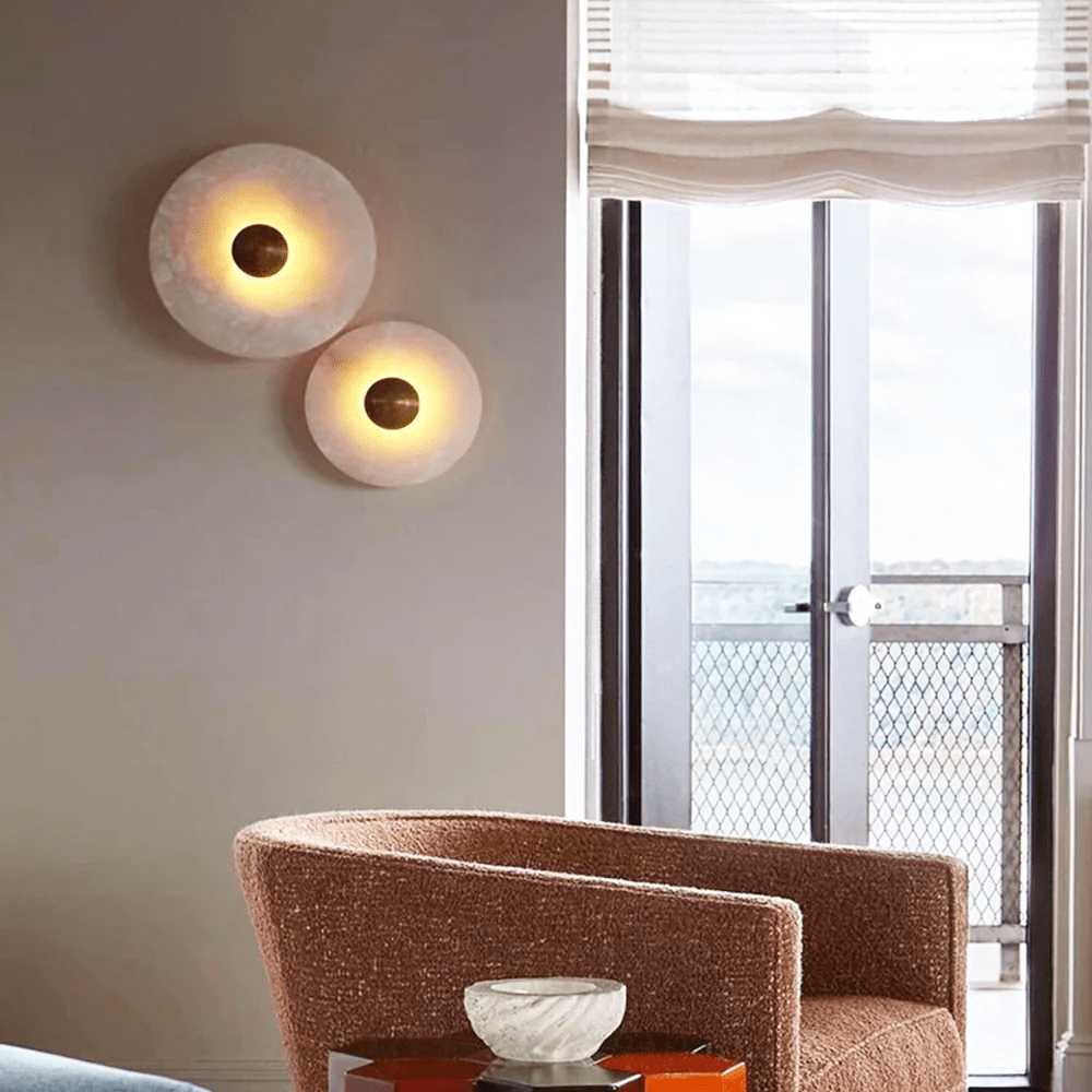 Selene Minimalist Alabaster Ceiling Light-Neutral Decor