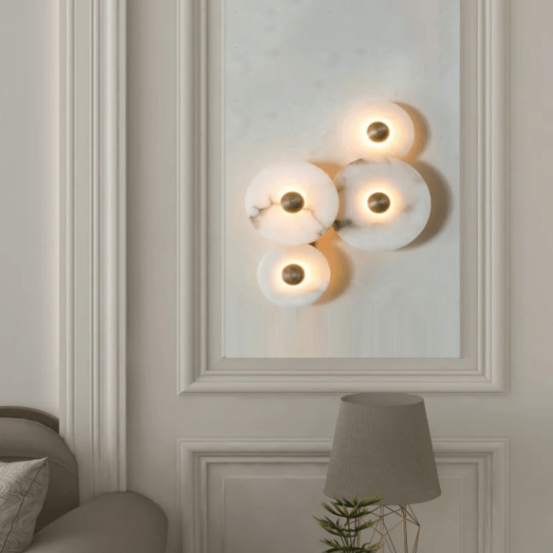 Selene Minimalist Alabaster Ceiling Light-Neutral Decor