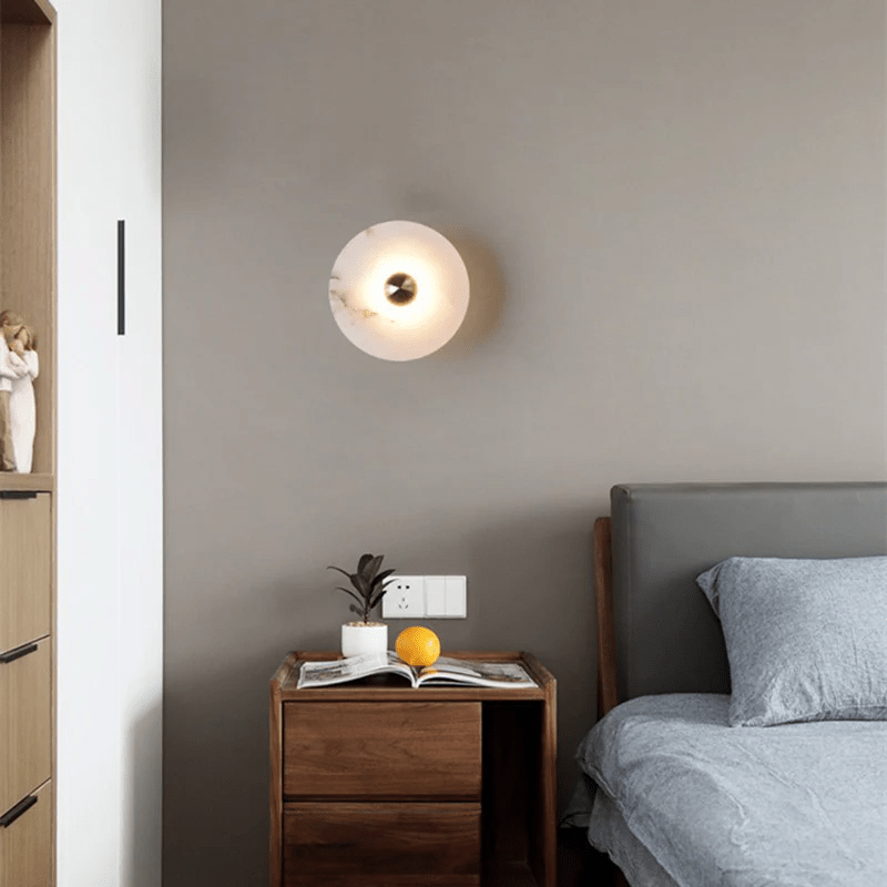 Selene Minimalist Alabaster Ceiling Light-Neutral Decor