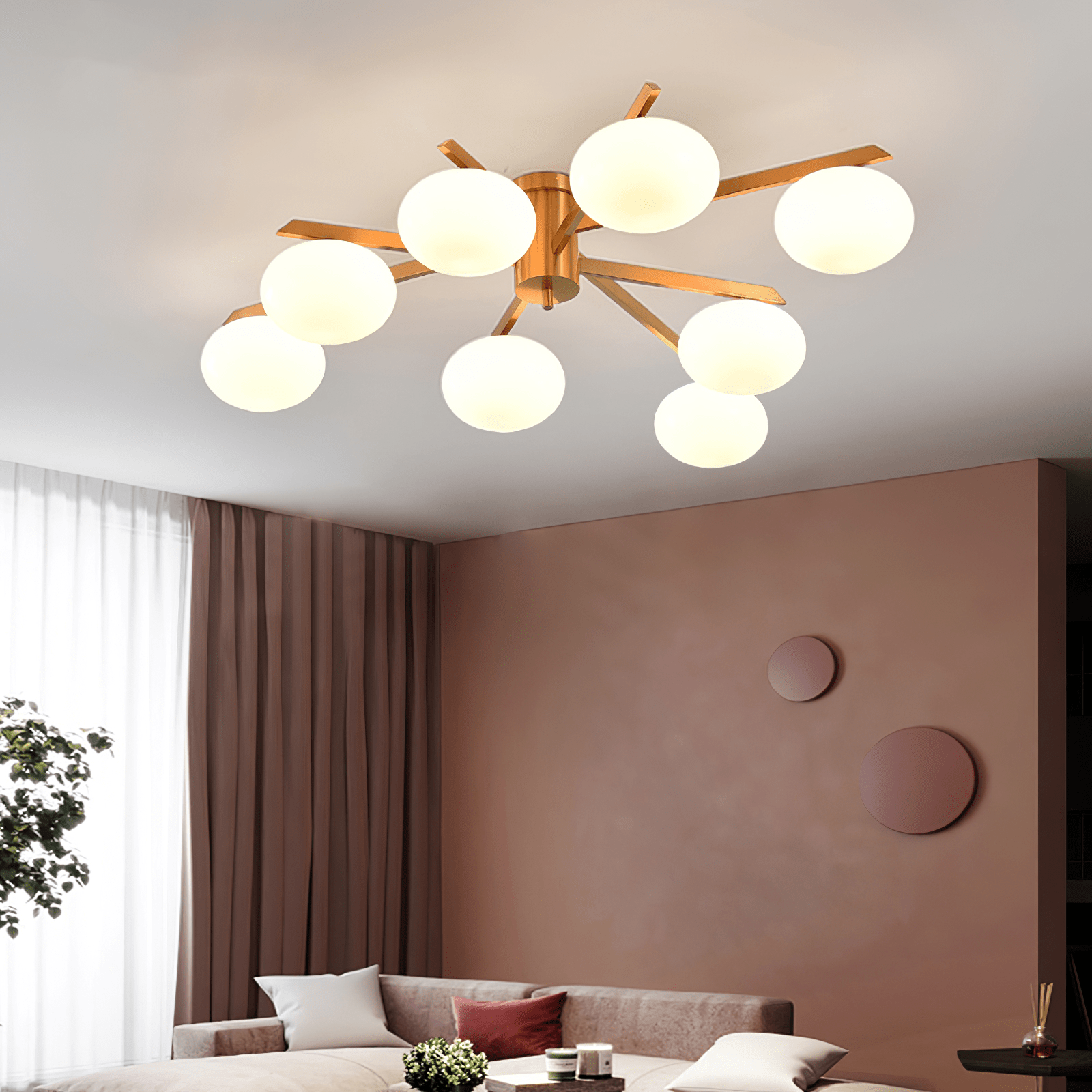 Nova Modern Glass Ceiling Light-Neutral Decor