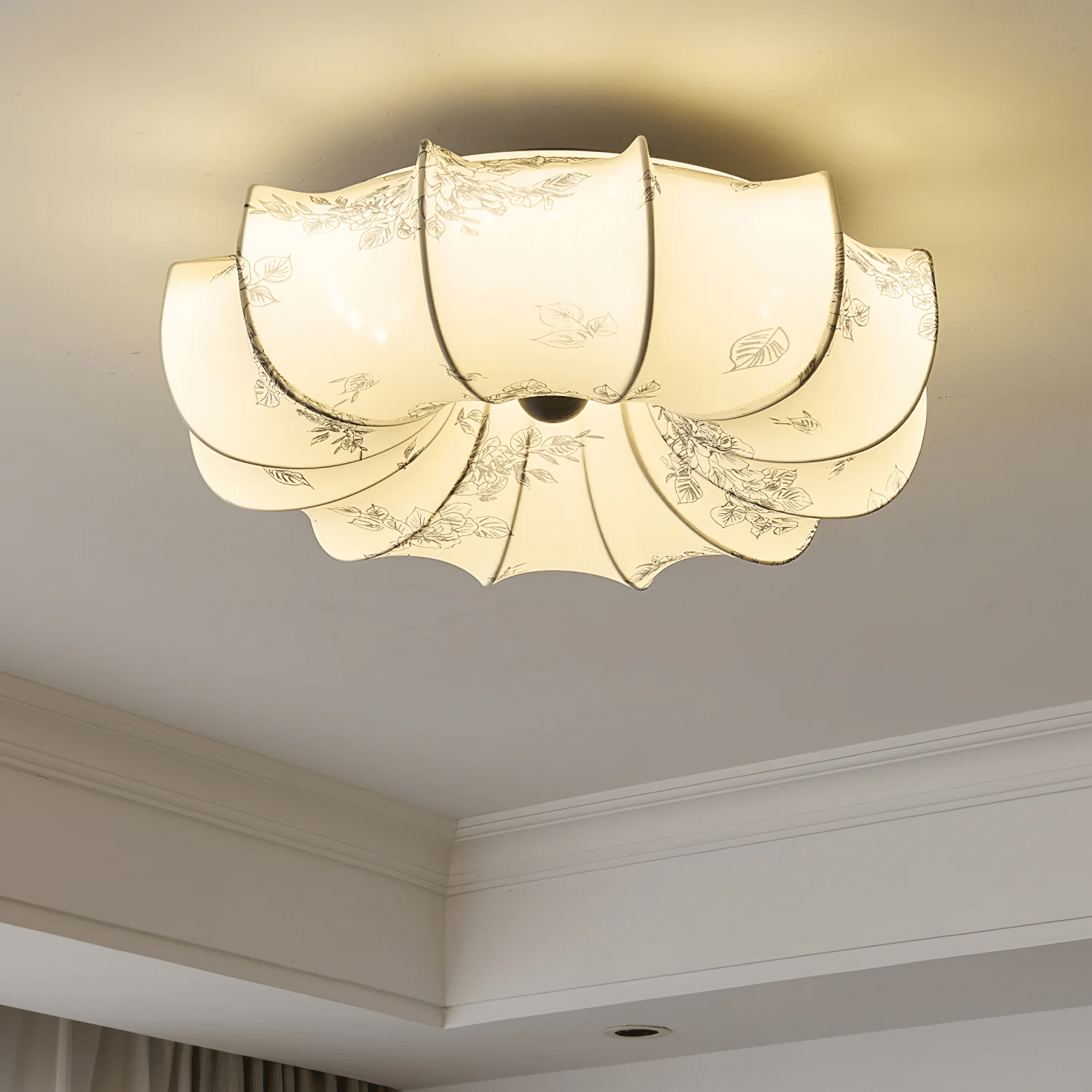 Vivaria Premium Nordic Art Wood Fabric Ceiling Light-Neutral Decor