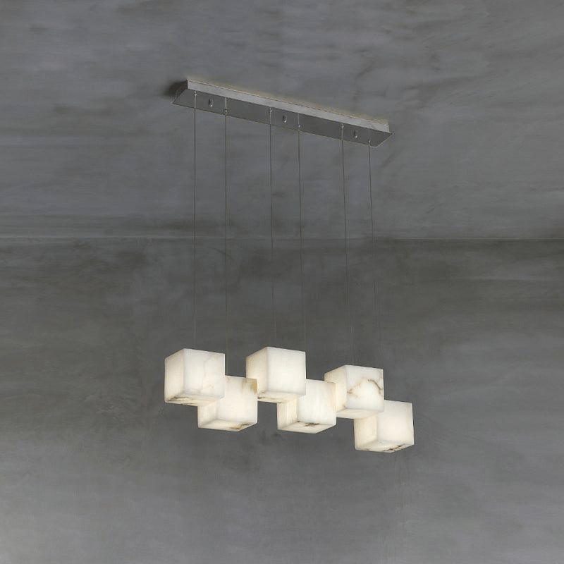 Develo Minimalist Alabaster Linear Pendant Light Chandelier-Neutral Decor