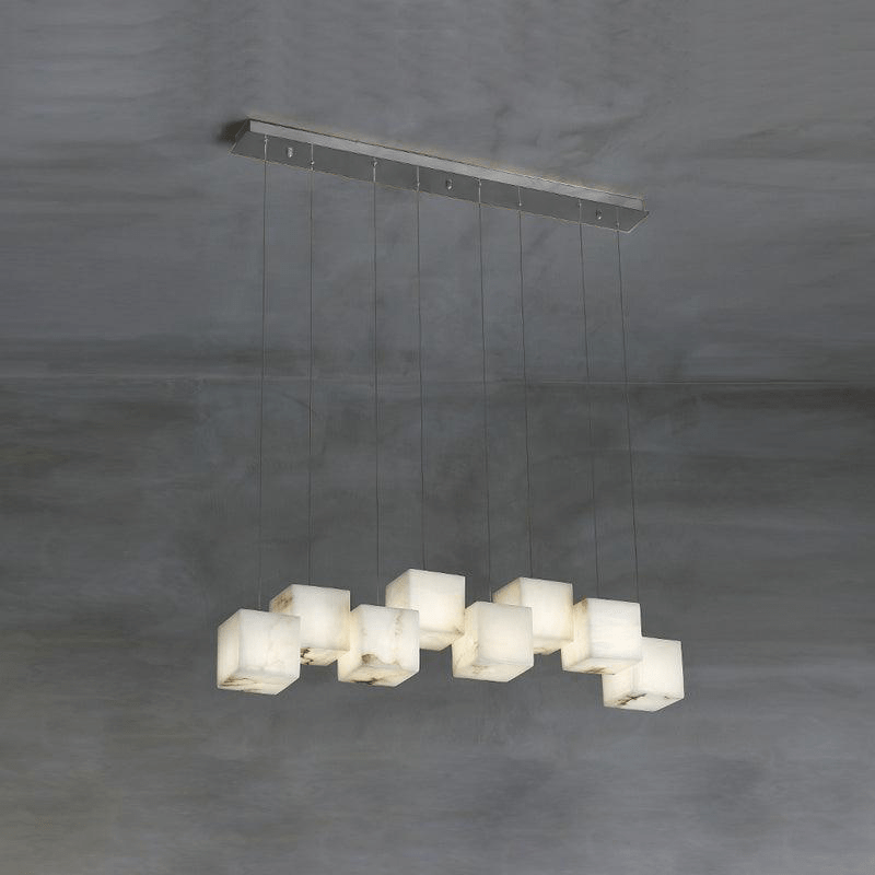 Develo Minimalist Alabaster Linear Pendant Light Chandelier-Neutral Decor
