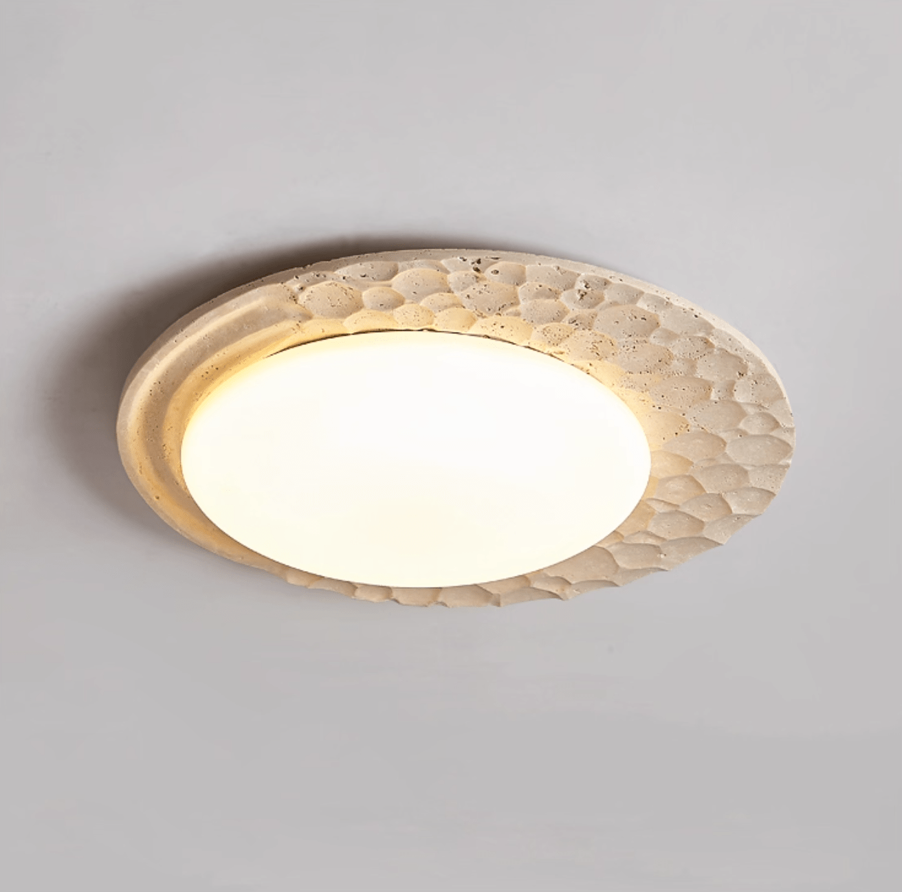 Ivsoris Textured Travertine Ceiling Light-Neutral Decor