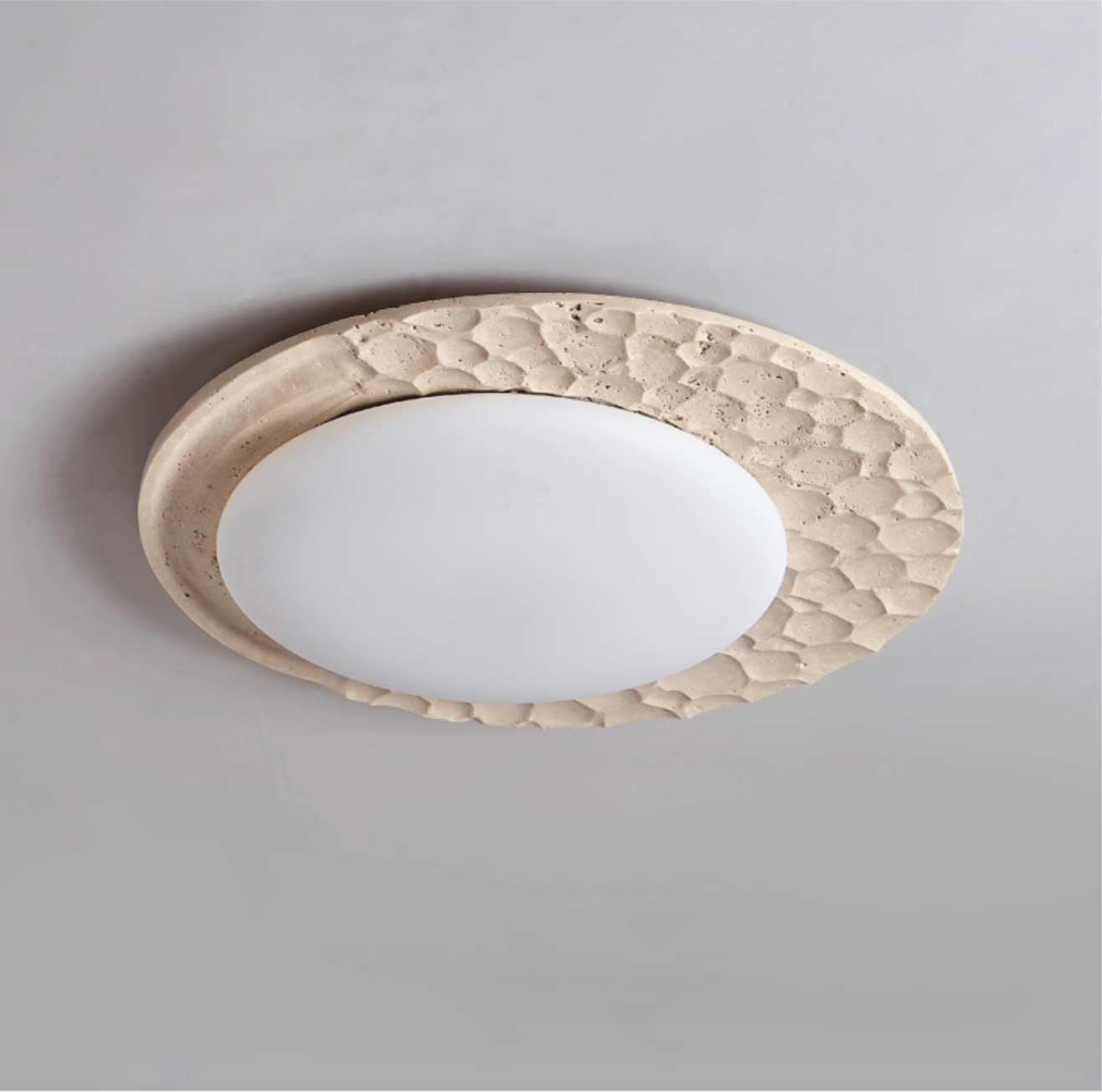 Ivsoris Textured Travertine Ceiling Light-Neutral Decor