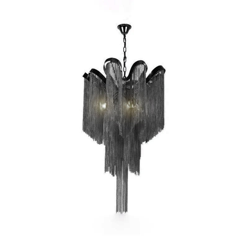 Lustra Pendant Lamp Stream Chain Nickel-Neutral Decor