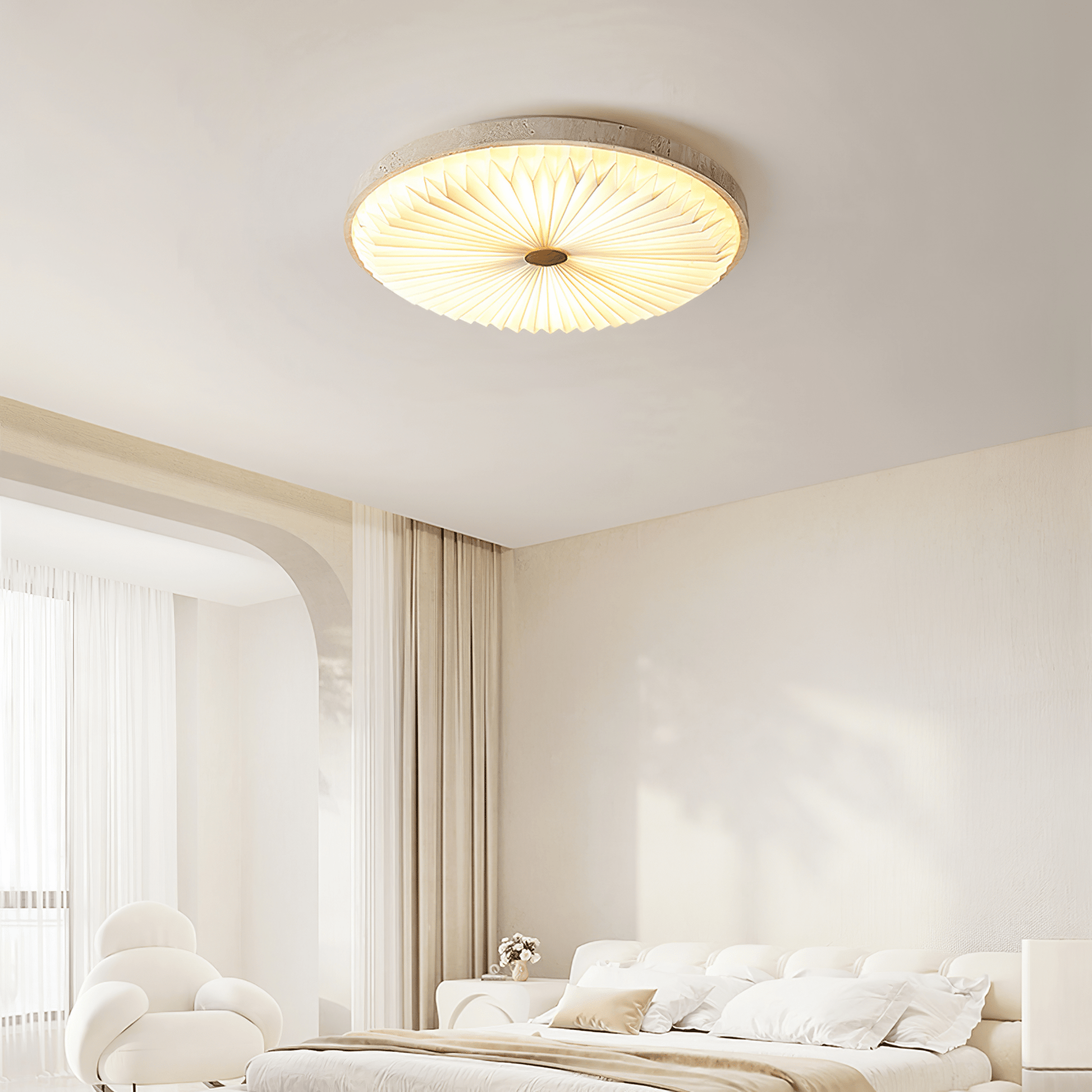 Ciloraris Textured Travertine Ceiling Light-Neutral Decor