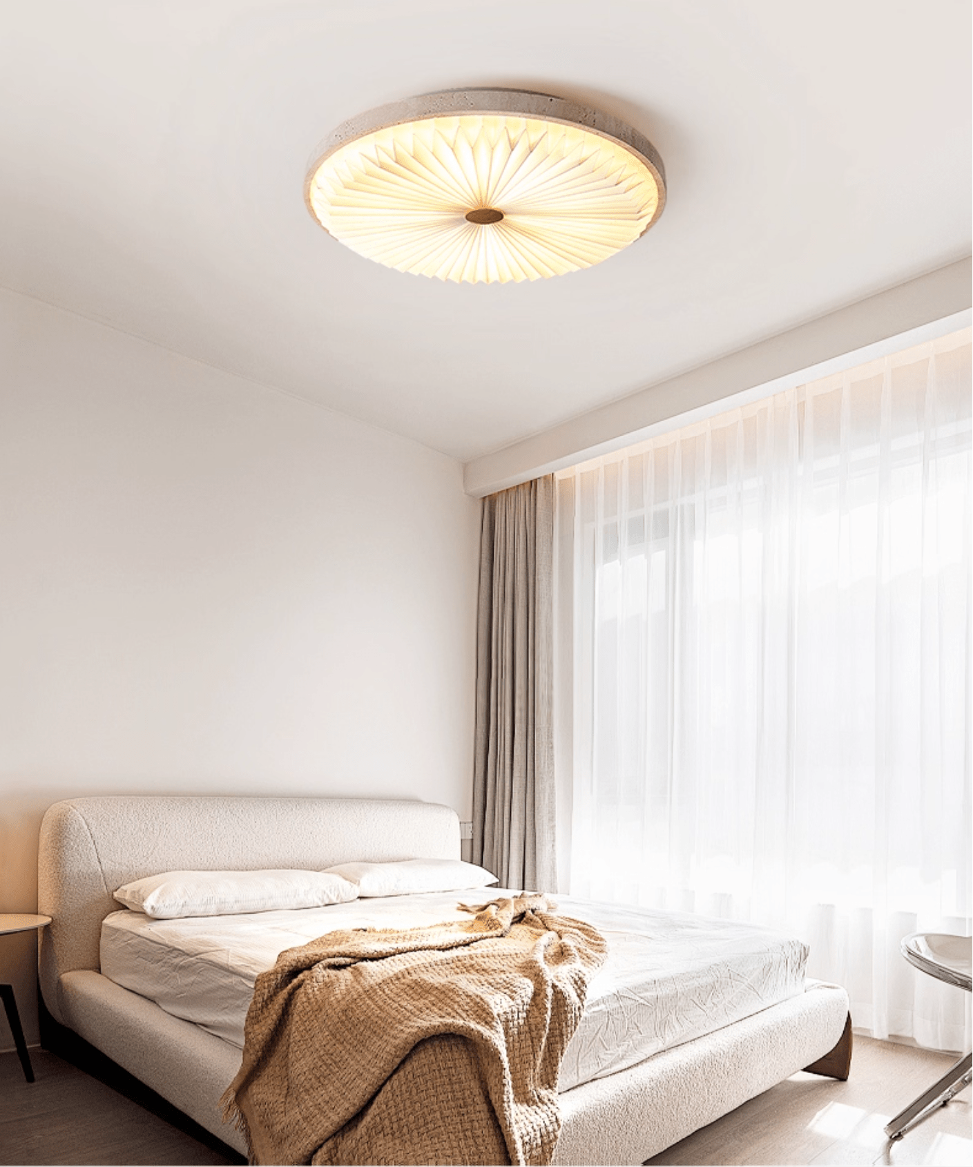 Ciloraris Textured Travertine Ceiling Light-Neutral Decor