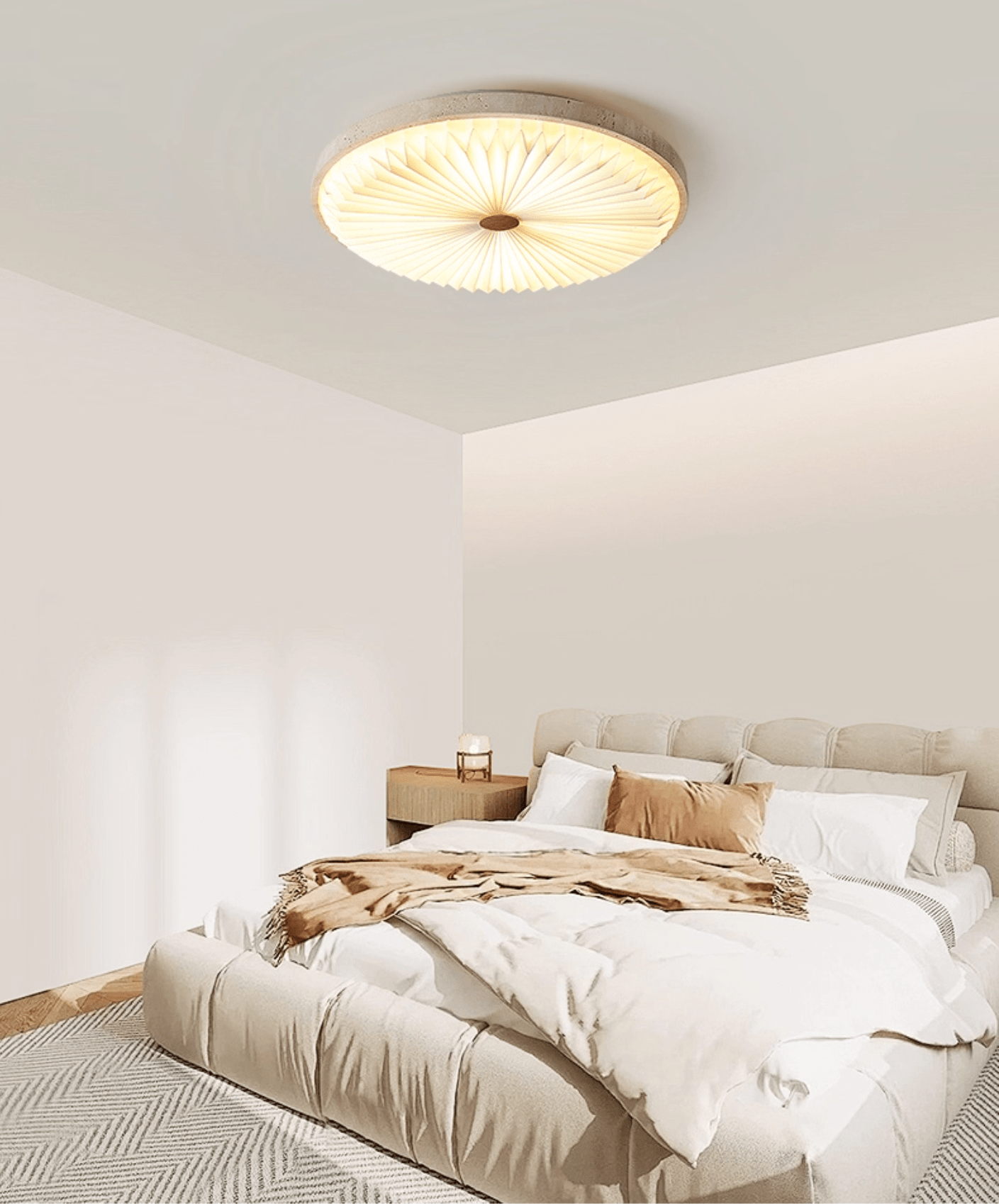 Ciloraris Textured Travertine Ceiling Light-Neutral Decor