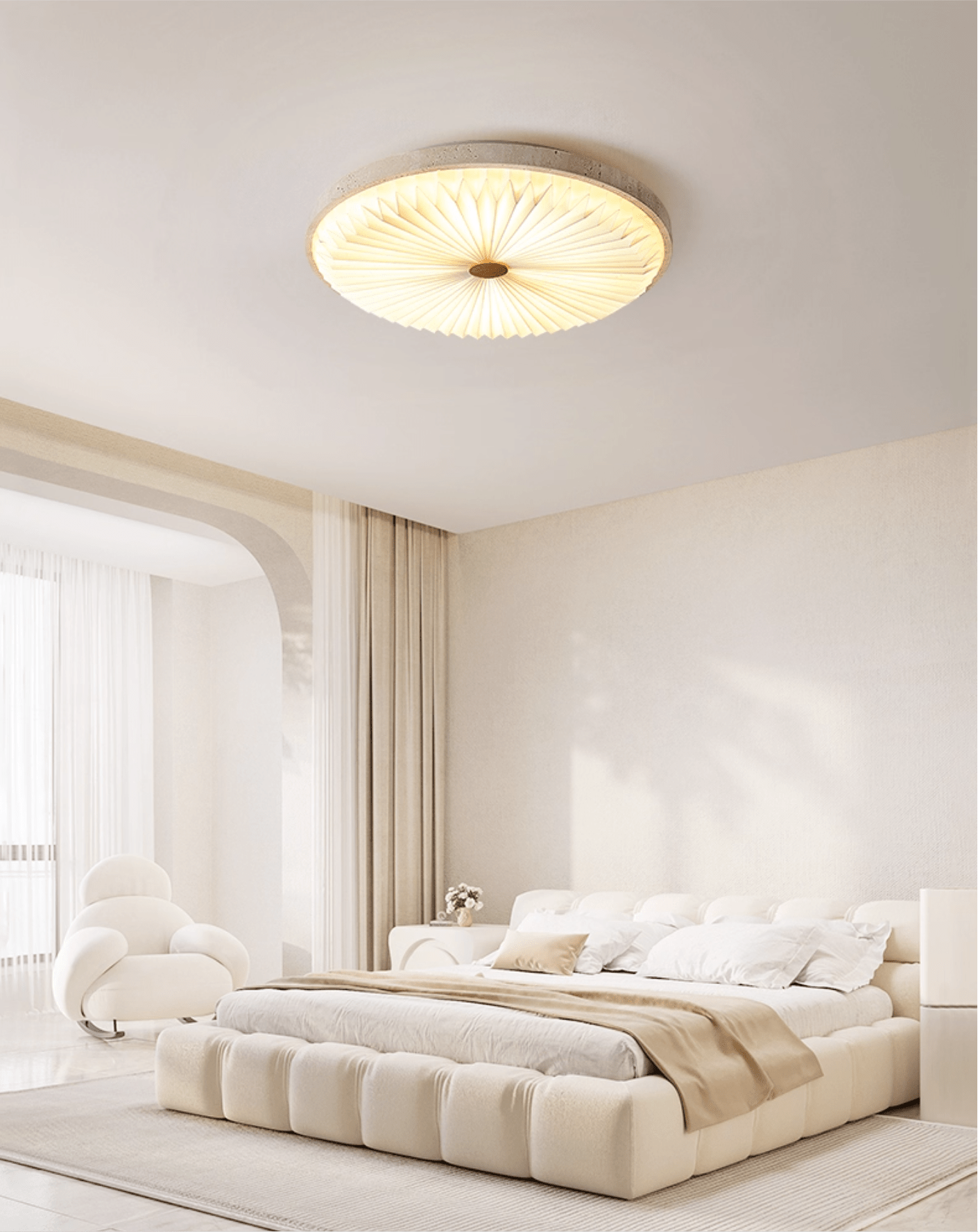 Ciloraris Textured Travertine Ceiling Light-Neutral Decor
