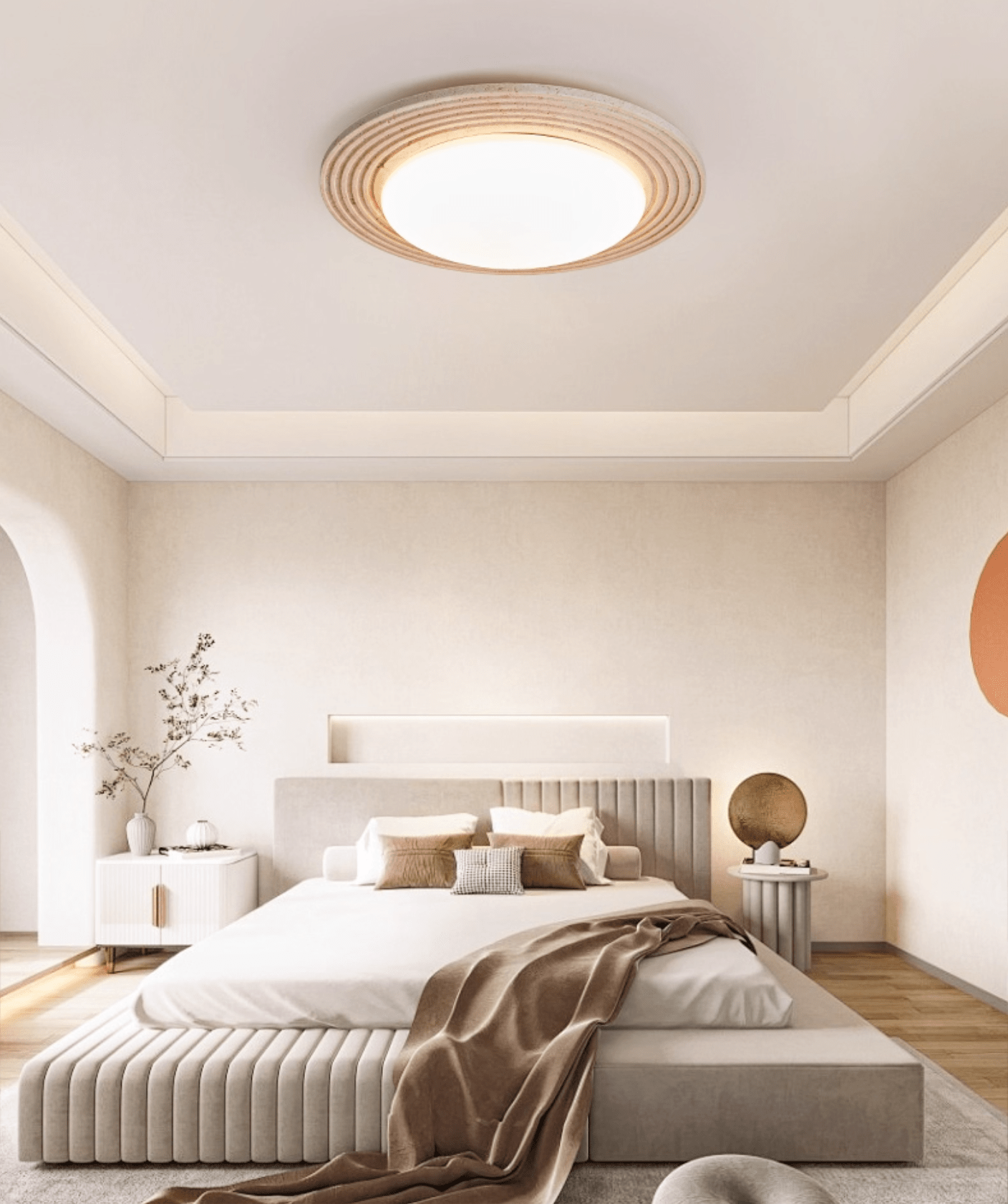 Orinir Minimalist Travertine Ceiling Light-Neutral Decor