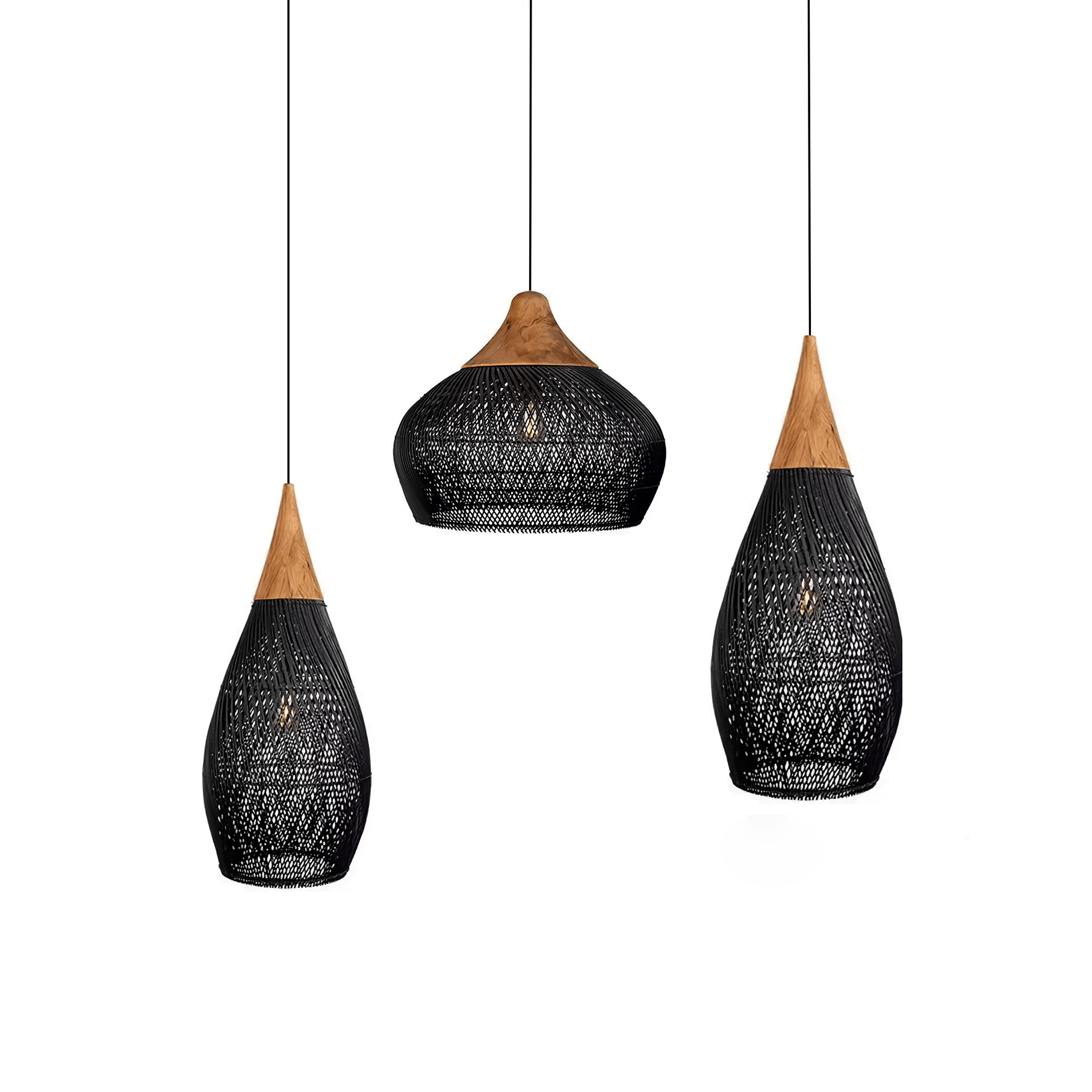 Solavn Rattan Wood Pendant Lamp-Neutral Decor