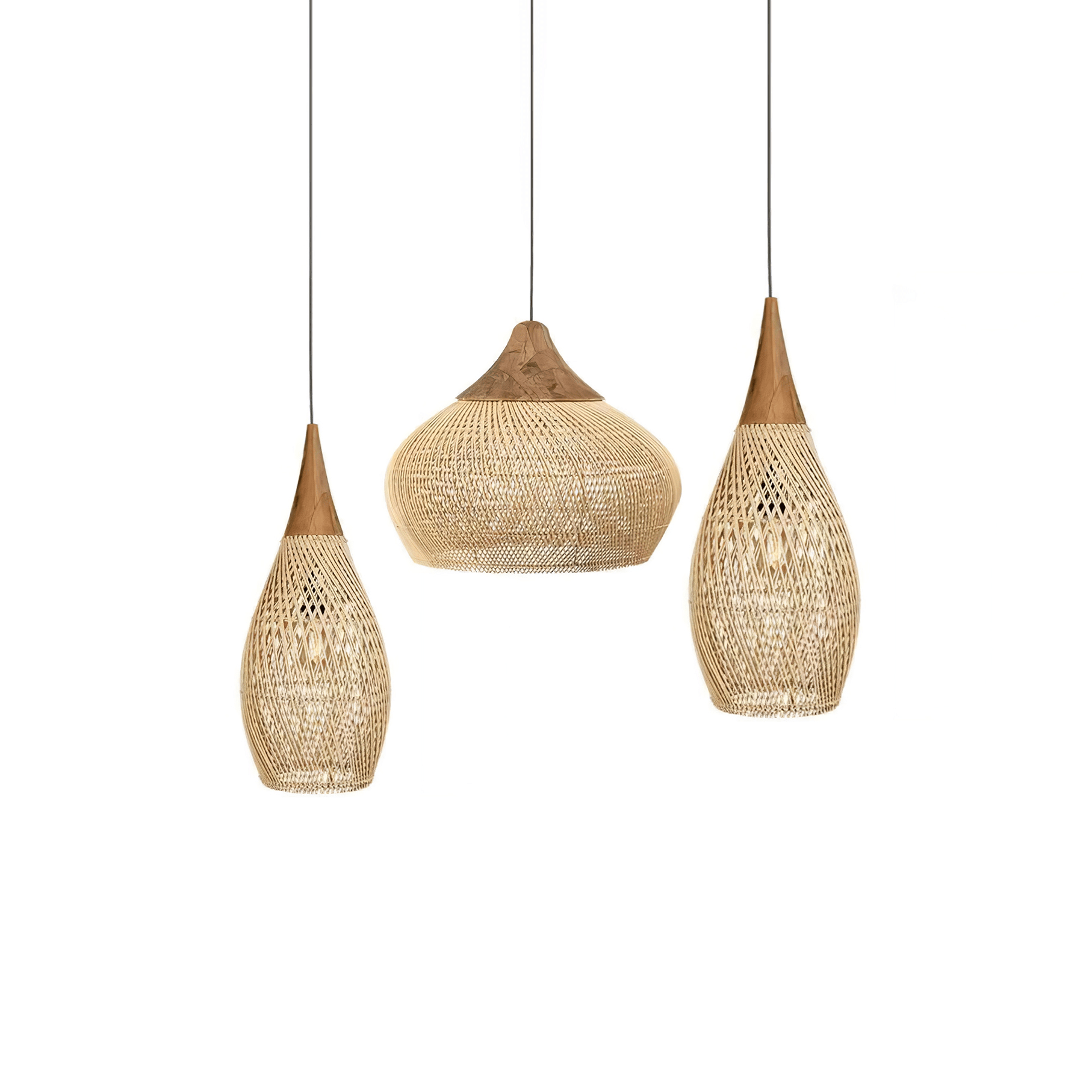 Solavn Rattan Wood Pendant Lamp-Neutral Decor