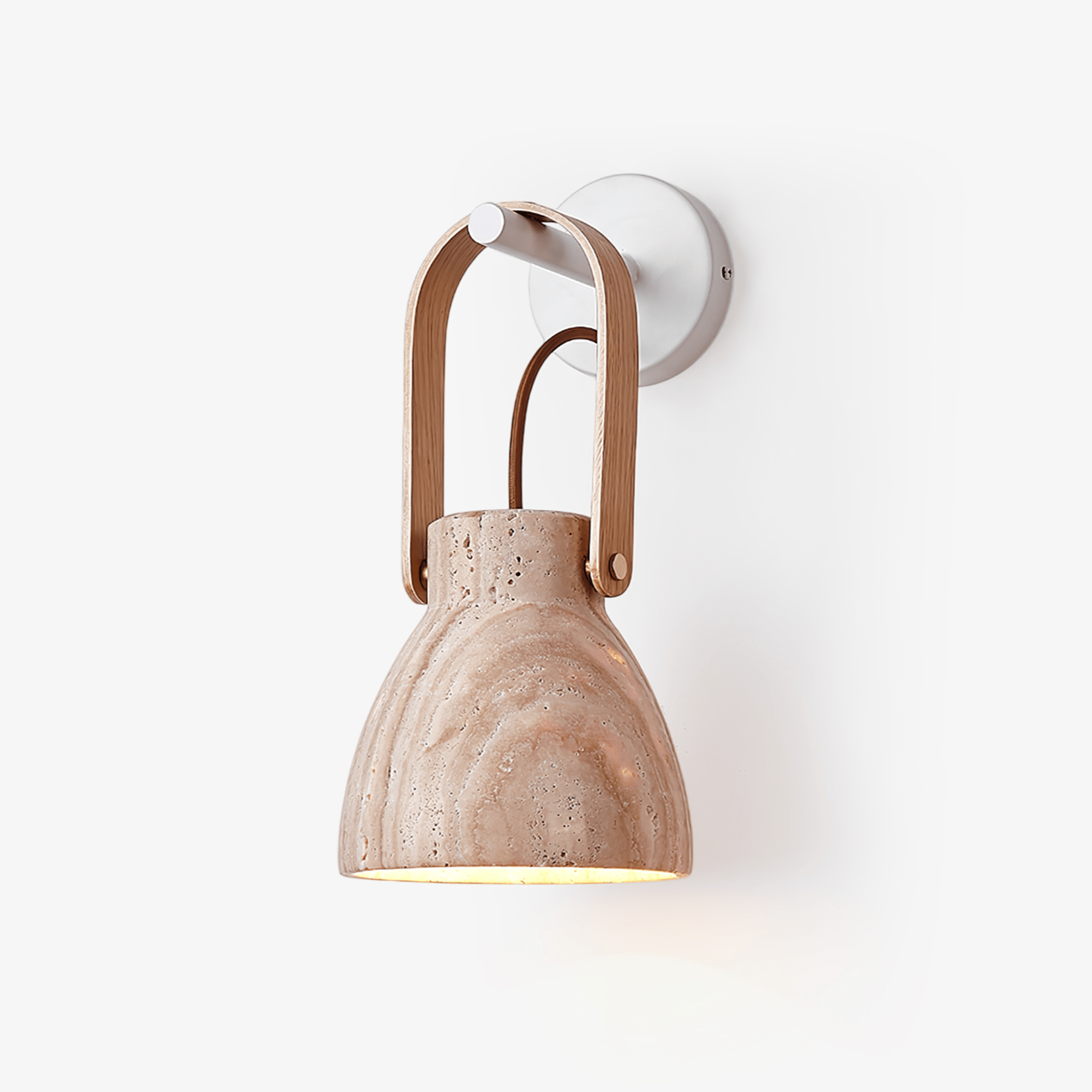 Travertine Lantern Wall Light-Neutral Decor