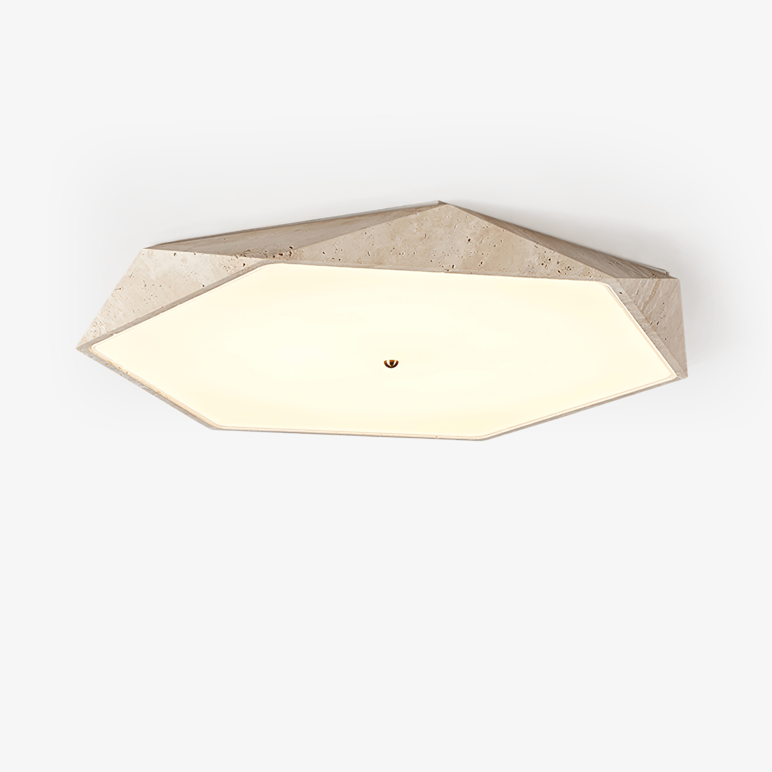 Hexagonal Travertine Ceiling Light-Neutral Decor