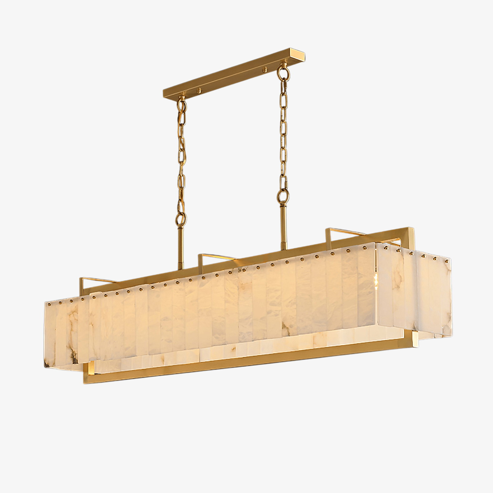 Aether Rectangular Alabaster Pendant Light-Neutral Decor