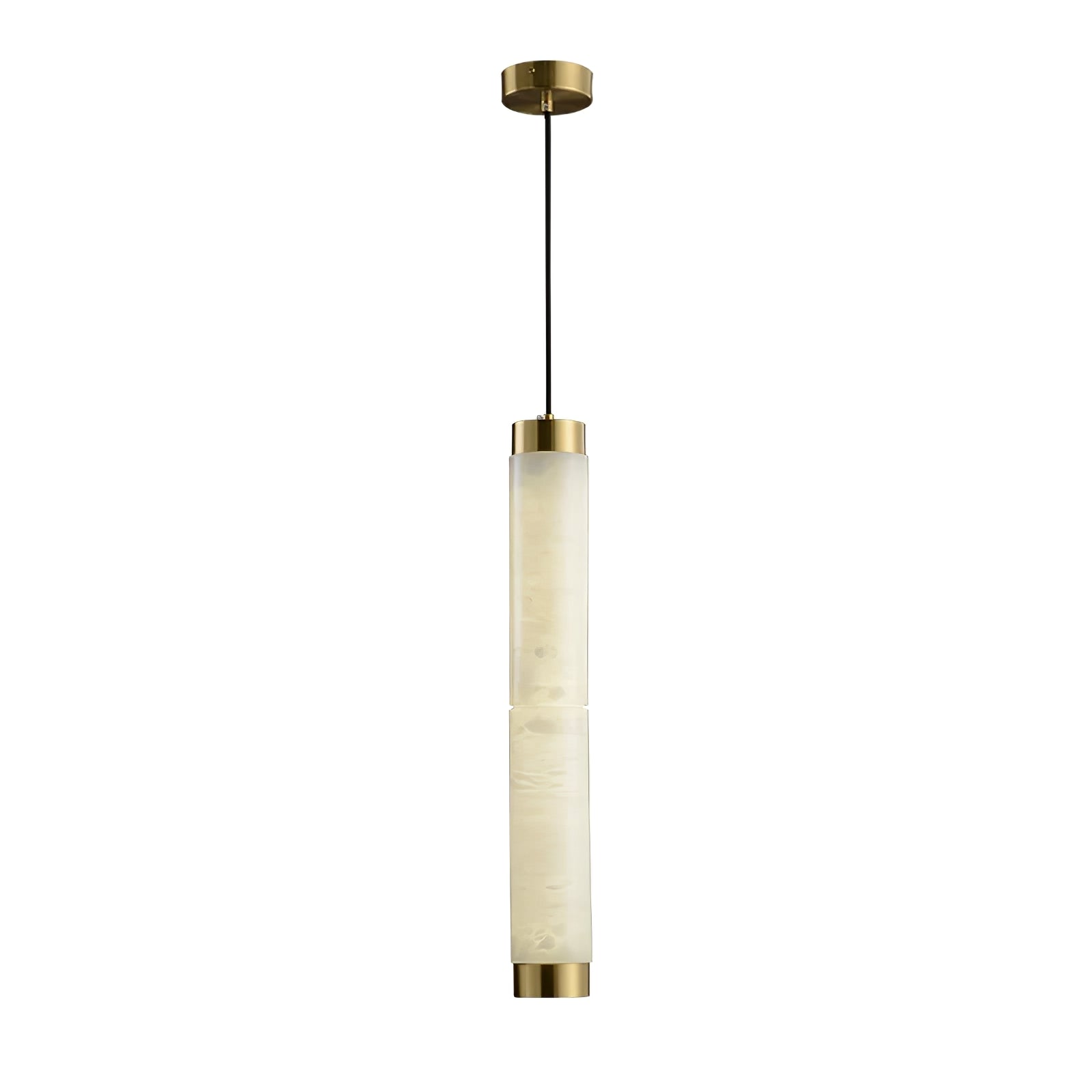 Lira Cylindrical Alabaster Pendant Light-Neutral Decor