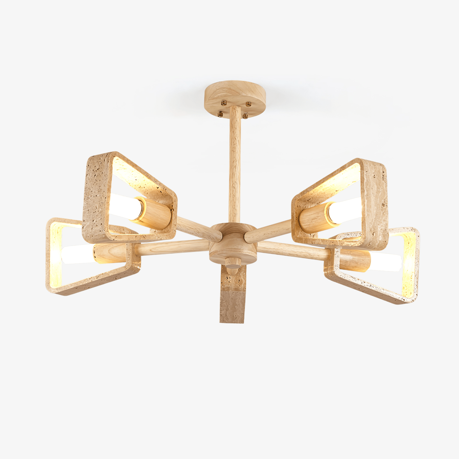 Hedra Travertone Geometric Chandelier-Neutral Decor
