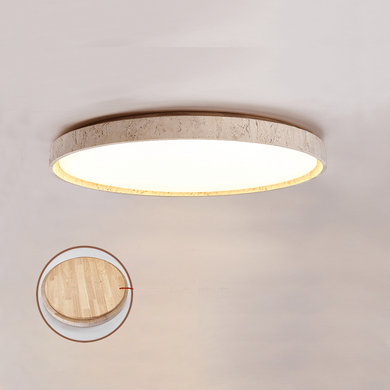 Kathy Travertine Round Ceiling Light-Neutral Decor