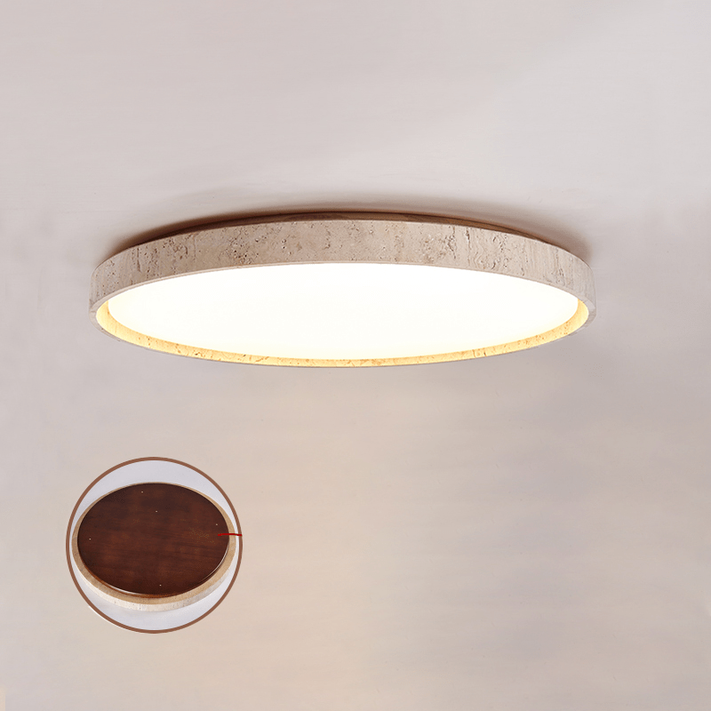 Kathy Travertine Round Ceiling Light-Neutral Decor