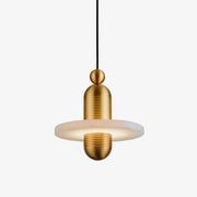Orion Brushed Brass Alabaster Pendant Light-Neutral Decor
