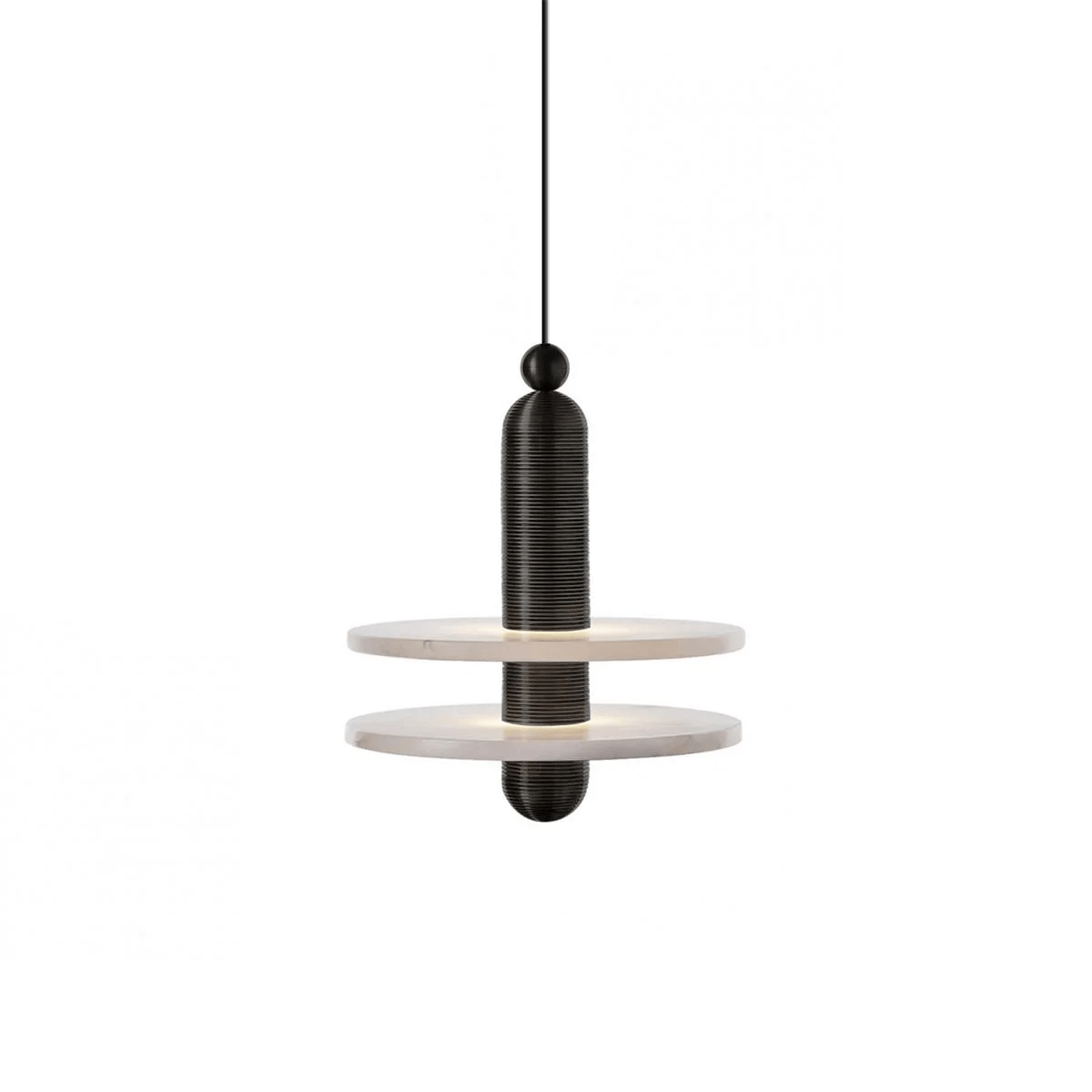 Orion Brushed Brass Alabaster Pendant Light-Neutral Decor
