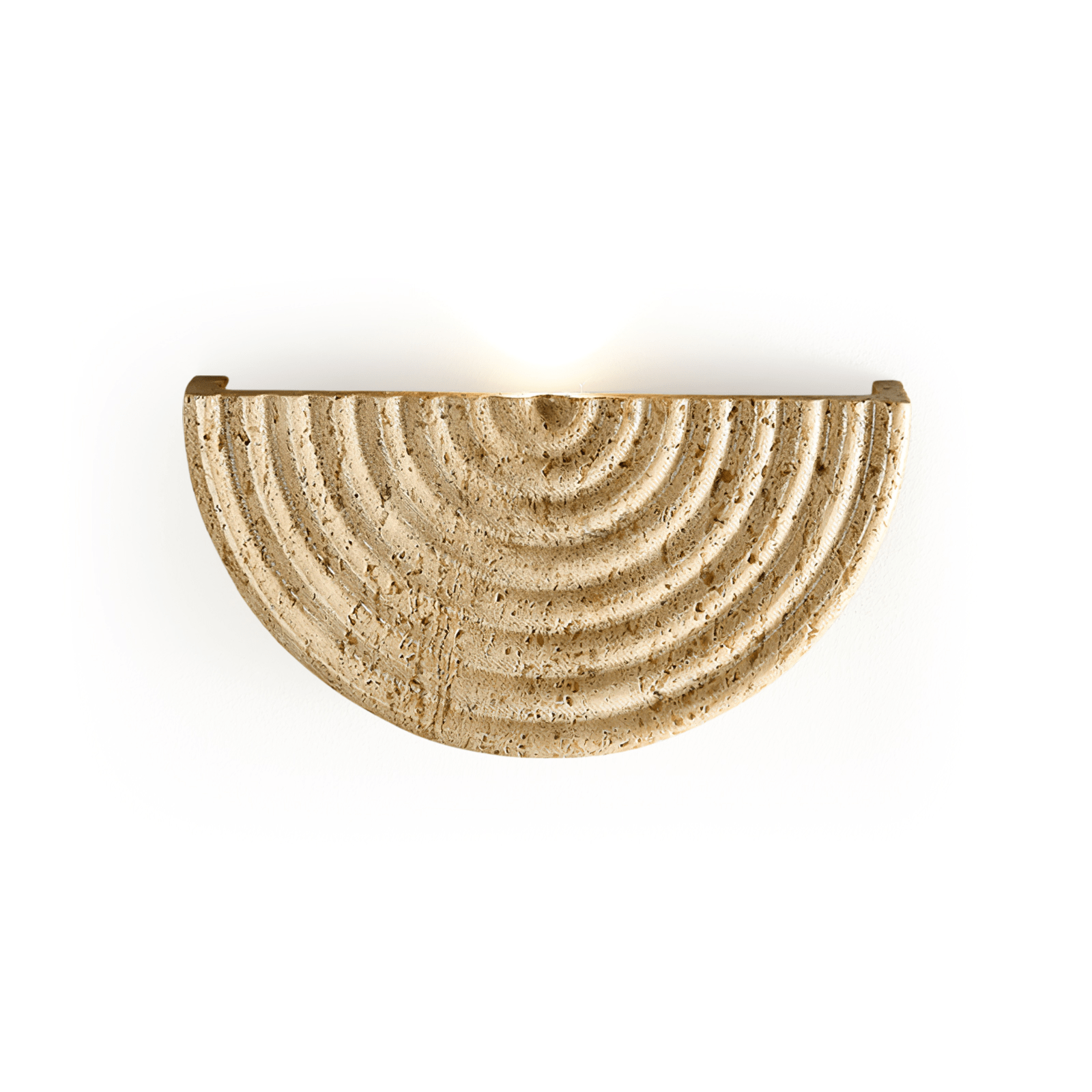 Faro Travertine Half-Moon Wall Lamp-Neutral Decor