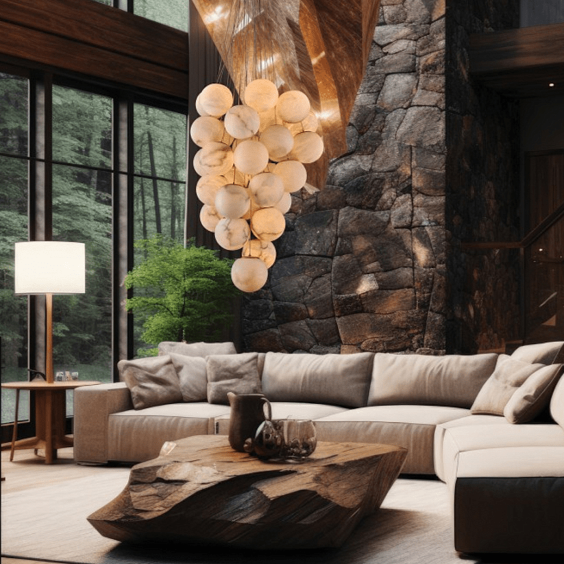 Gaia Alabaster Pendant Light Chandelier-Neutral Decor