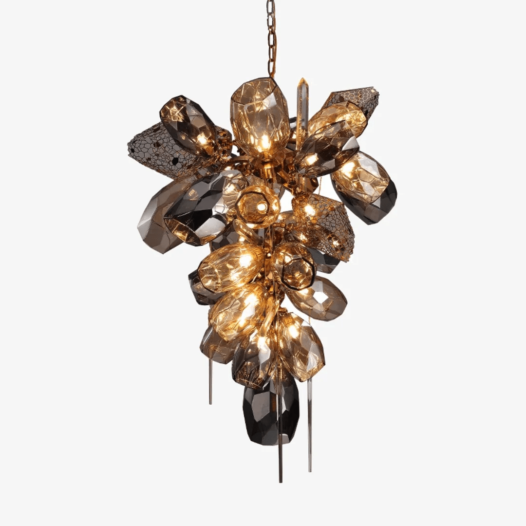 Aurora Chandelier Modern Glass Crystal Smoked Cluster-Neutral Decor
