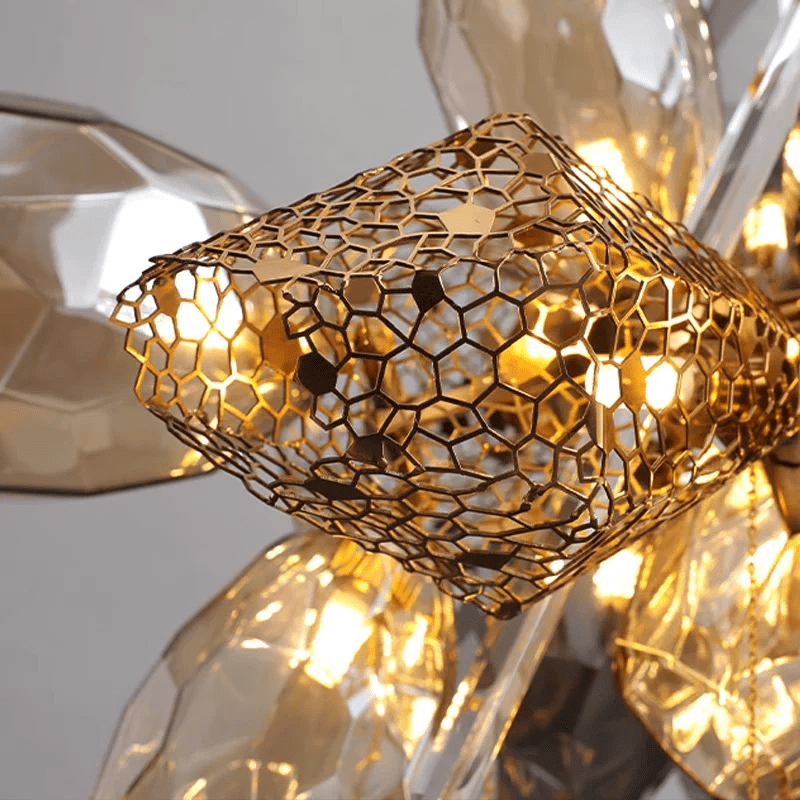 Aurora Chandelier Modern Glass Crystal Smoked Cluster-Neutral Decor
