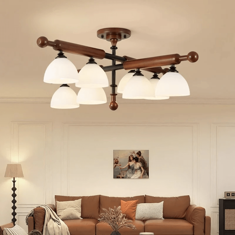 Rusticana Crossbeam Wood Ceiling Light-Neutral Decor
