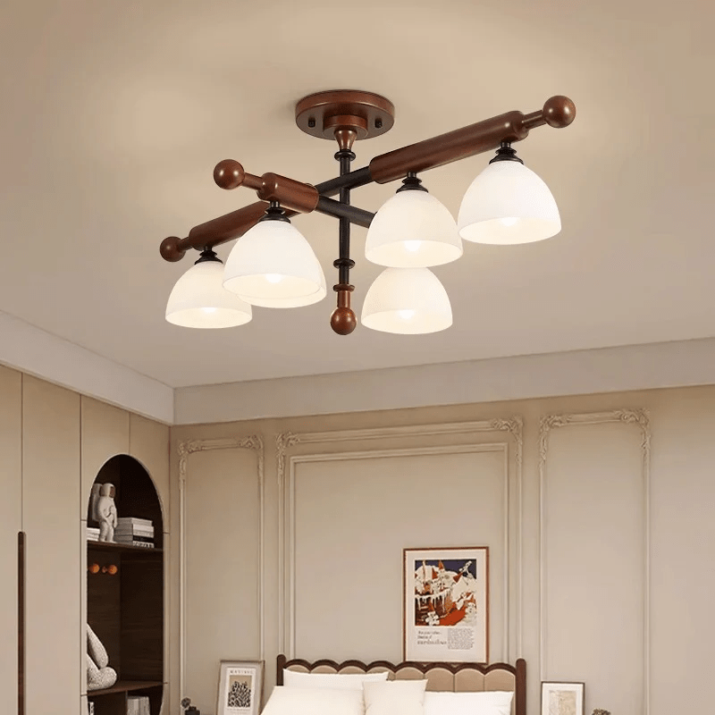 Rusticana Crossbeam Wood Ceiling Light-Neutral Decor
