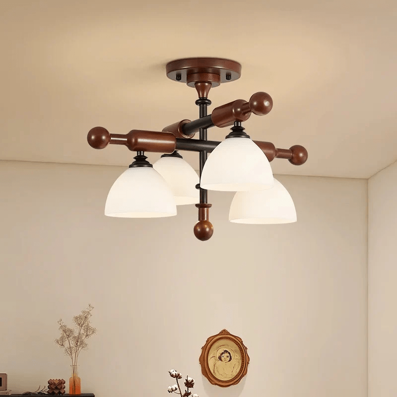 Rusticana Crossbeam Wood Ceiling Light-Neutral Decor