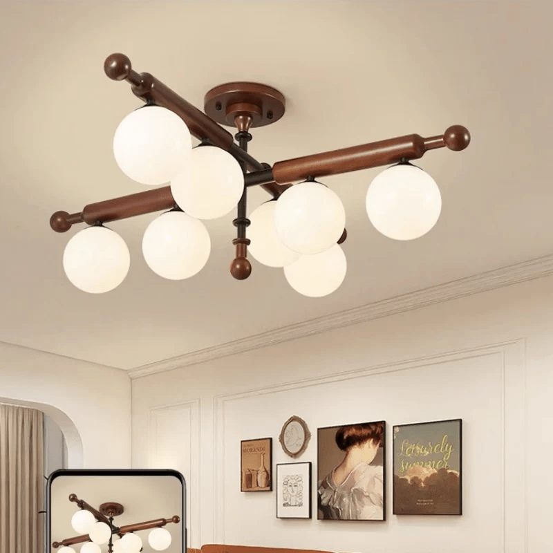 Rusticana Crossbeam Wood Ceiling Light-Neutral Decor