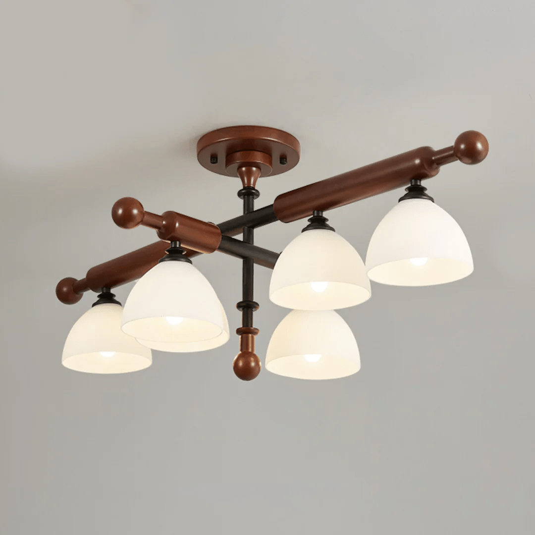 Rusticana Crossbeam Wood Ceiling Light-Neutral Decor