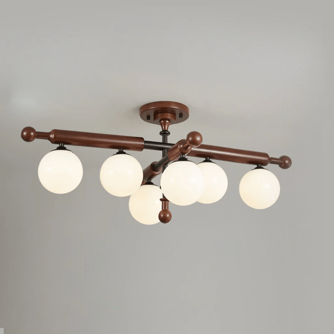 Rusticana Crossbeam Wood Ceiling Light-Neutral Decor