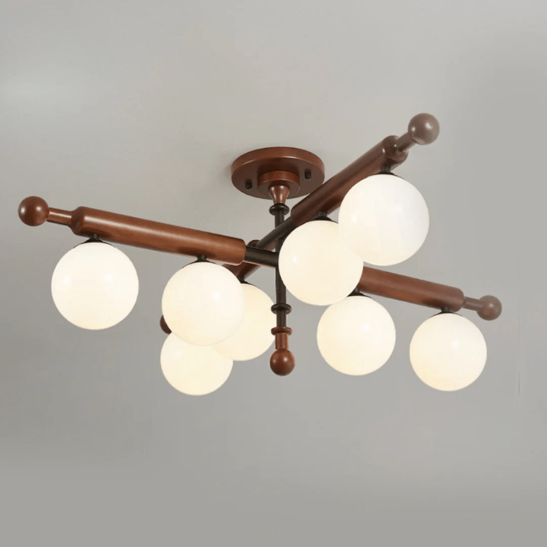 Rusticana Crossbeam Wood Ceiling Light-Neutral Decor