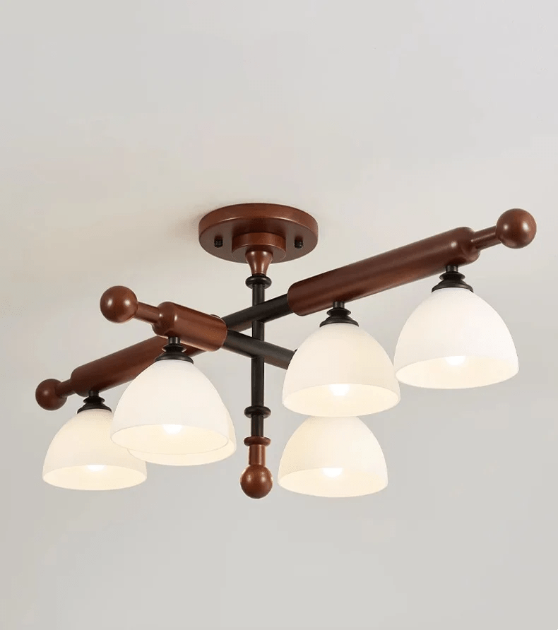 Rusticana Crossbeam Wood Ceiling Light-Neutral Decor