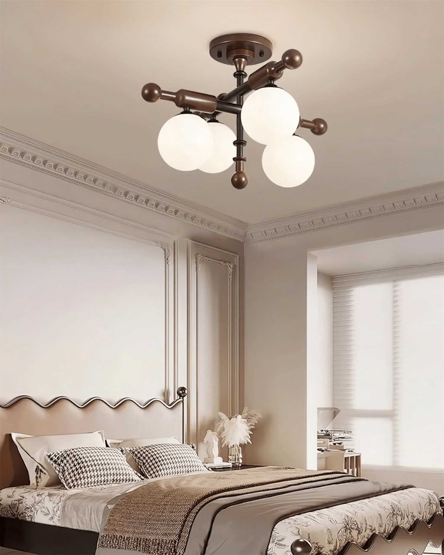 Rusticana Crossbeam Wood Ceiling Light-Neutral Decor
