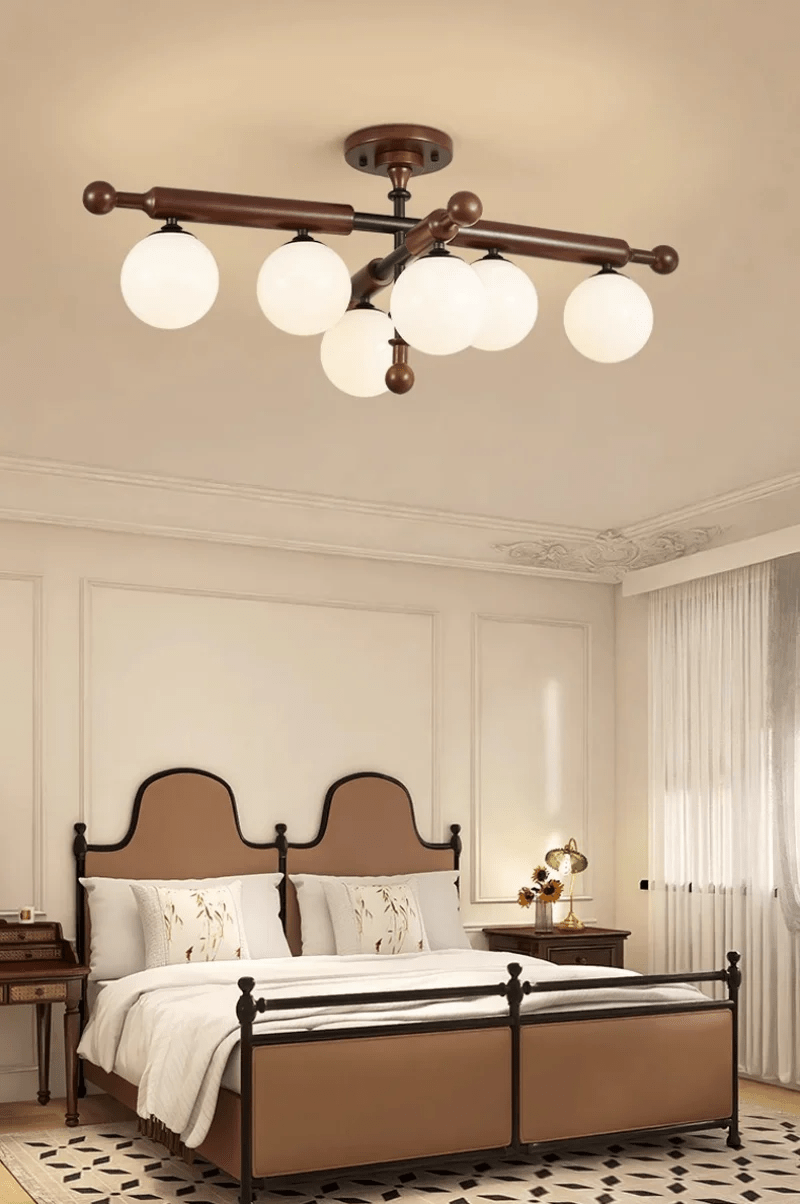Rusticana Crossbeam Wood Ceiling Light-Neutral Decor