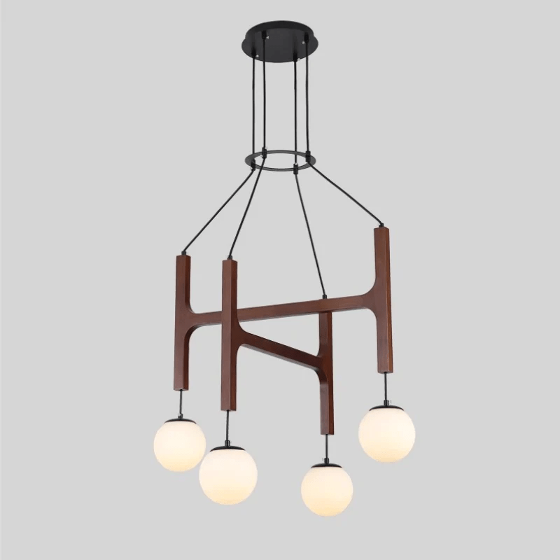 Xylocube Geometric Wood Globe Pendant Light-Neutral Decor
